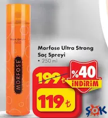 MORFOSE ULTRA STRONG SAÇ SPREYİ 250 ML fiyat ve kampanya bilgisi